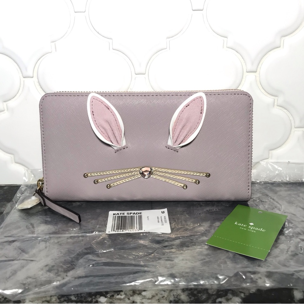 Kate Spade Hop To It Bunny Neda Wallet Limited Edition Easter Gift NEW WITH TAGS